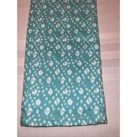 Levis 524 Size 9M Too Superlow Skinny Black Label Aqua Pattern Jeans - Picture 2 of 11